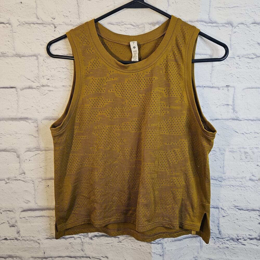 Lululemon Women Brown Train to Be Tank Perforated Sleeveless Top 4